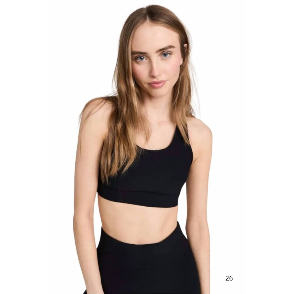 NEW BANDIER rib front row bra in black